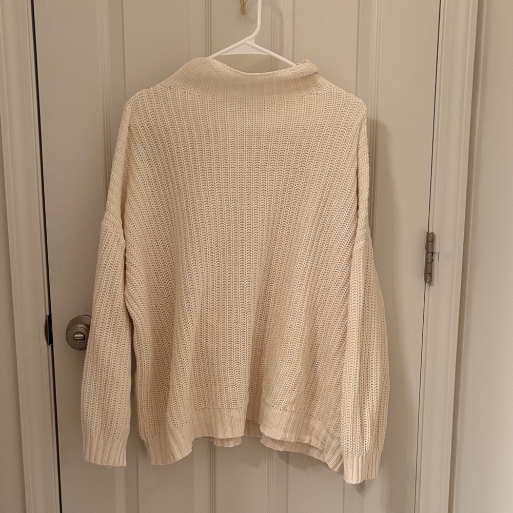 American Eagle Outfitters Cream Turtleneck Sweater